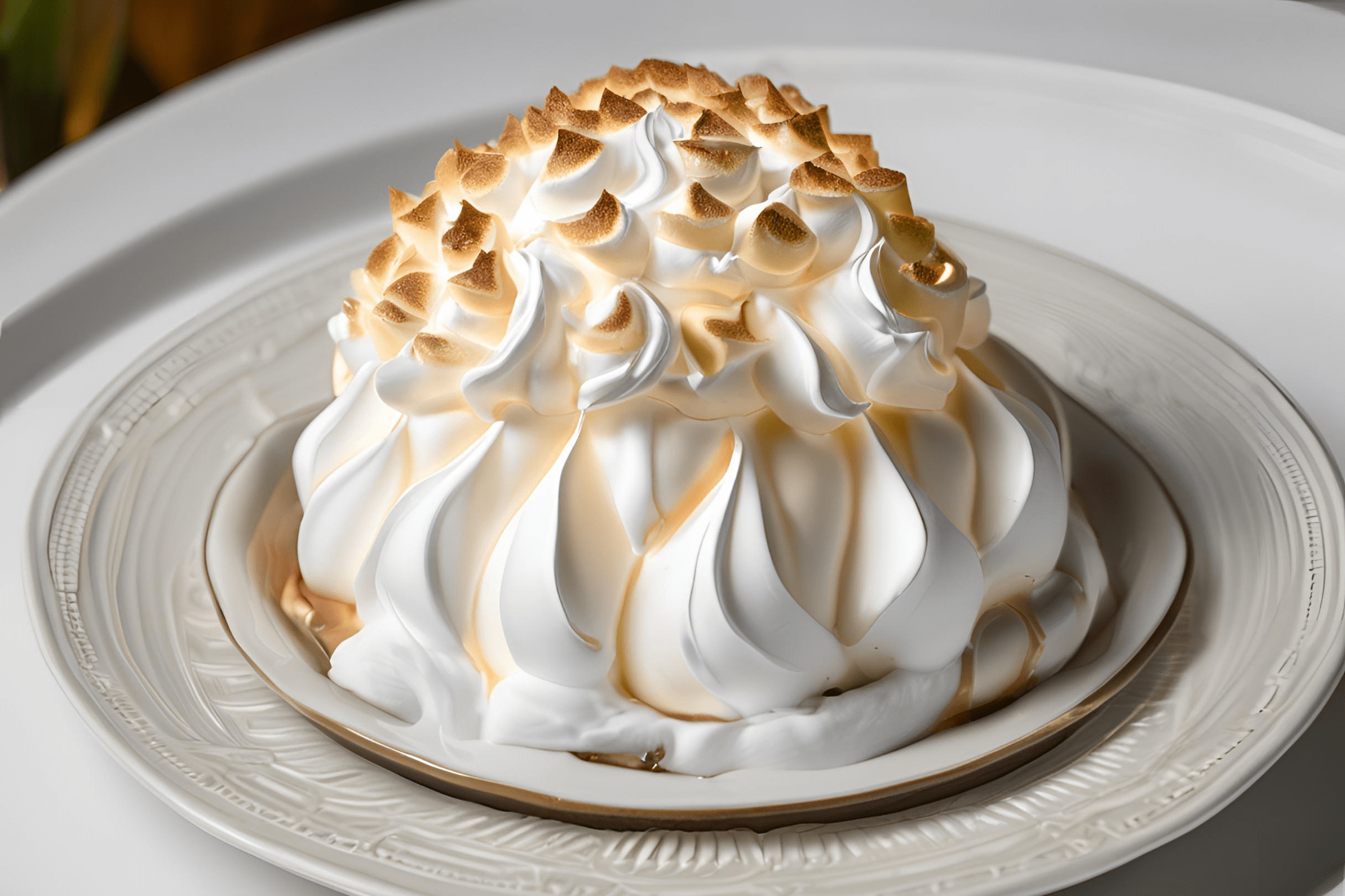 Classic Baked Alaska with Vanilla Ice Cream, Sponge Cake and Toasted M ...