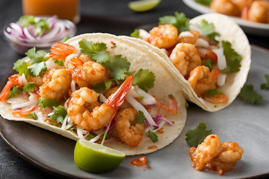 Spicy Bang Bang Shrimp Tacos with Creamy Slaw