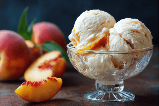 Creamy Homemade Peach Ice Cream with Fresh Summer Peaches