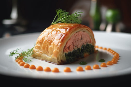 Gourmet Salmon Wellington with Creamy Spinach and Mushroom Filling