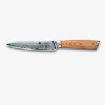 Haruta 5 Inch VG10 Japanese Damascus Steel Utility Knife with Wooden Handle & Scabbard