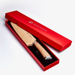 Haruta 7.7 Inch VG10 Japanese Damascus Steel Nakiri Cleaver with Wooden Handle & Scabbard