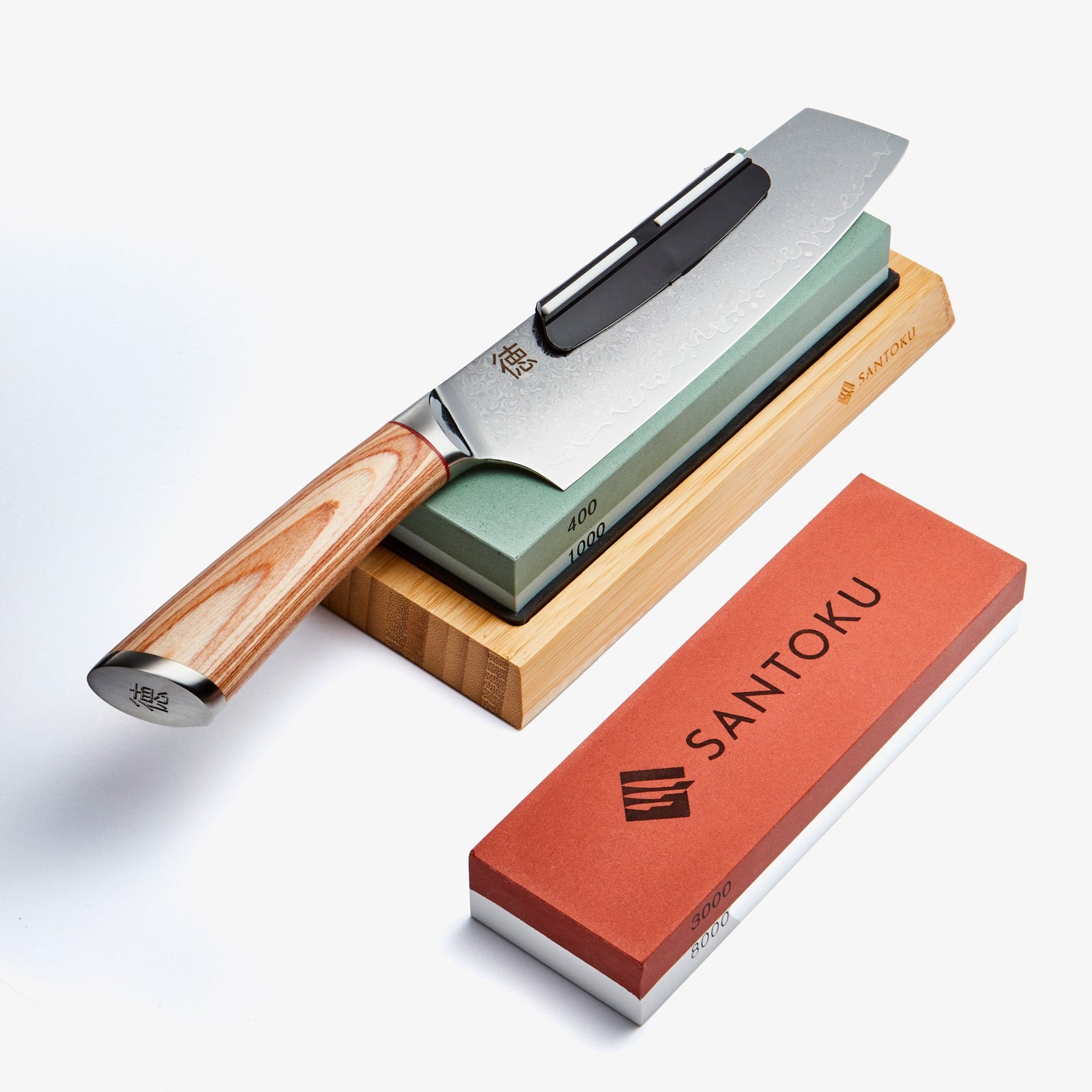 Knife Sharpening Stone Set — 400/1000 + 3000/8000 Grit Whetstone