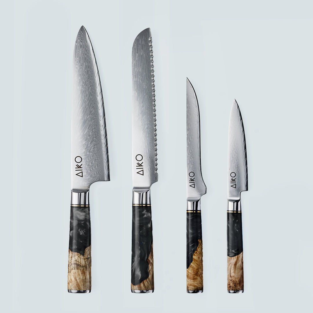 Executive Japanese Damascus Steel Knife Set
