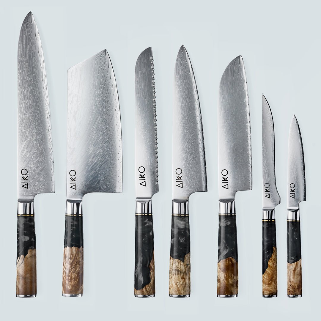 Black Forge Knives 3-Piece Damascus Chef Knife Set