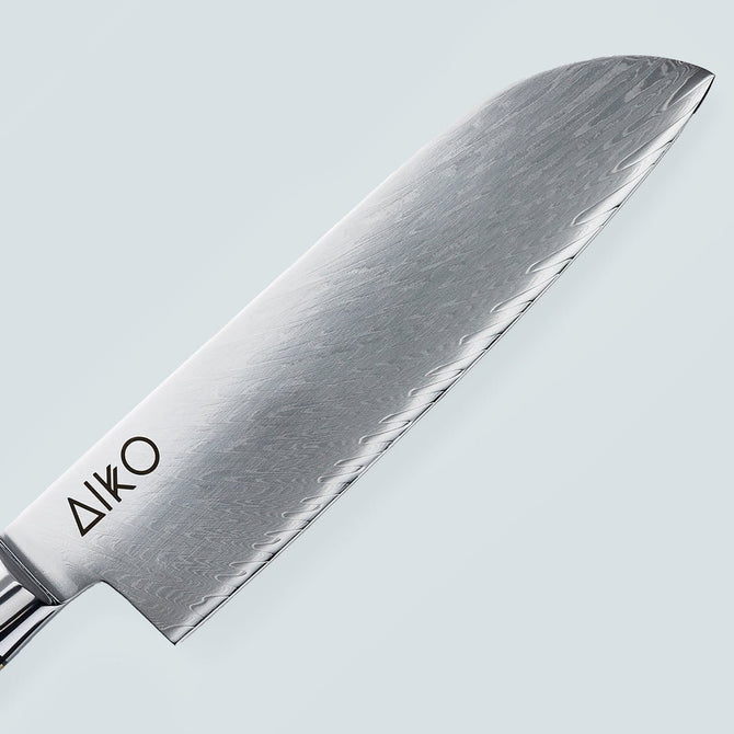 Aiko Red Damascus Steel Knife with Coloured Red Resin Handle